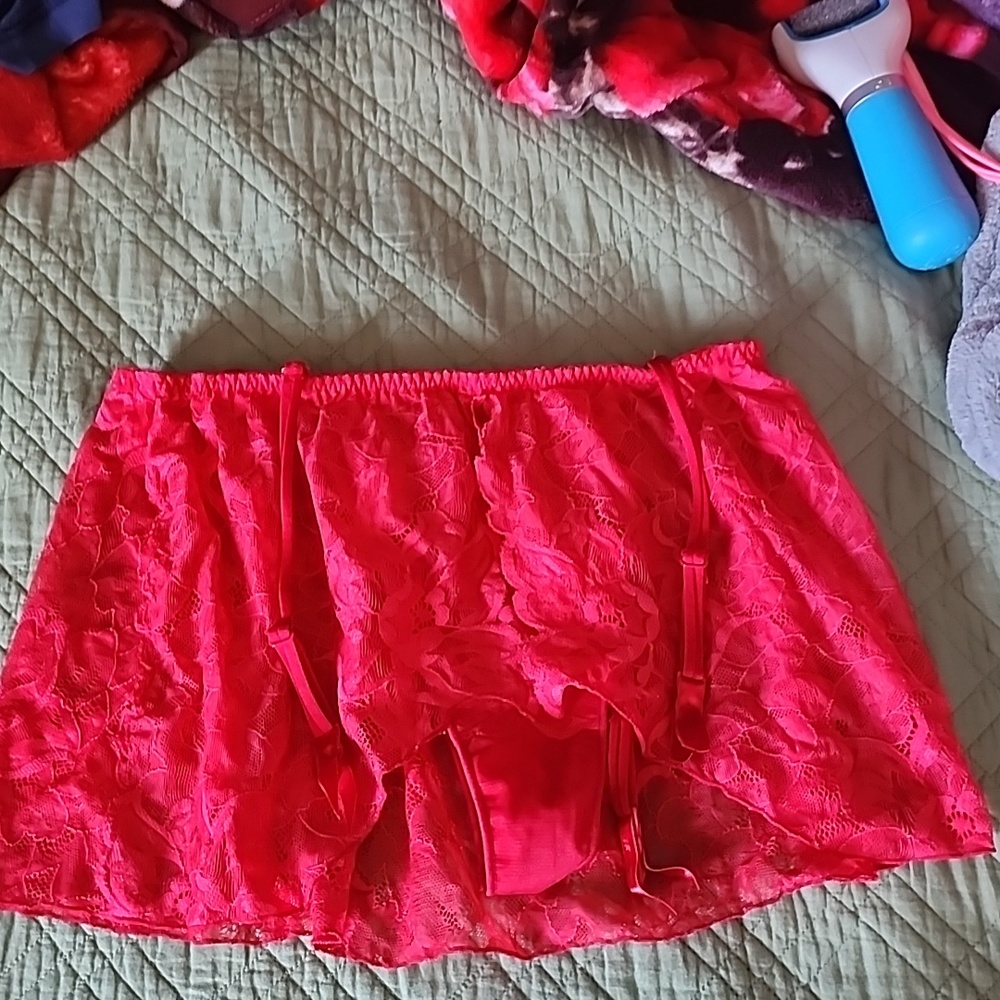 Victoria's Secret Very Sexy Shine Lace Skirt With Garters